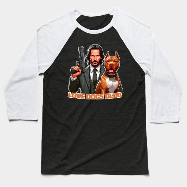 LOVE DOG (Gun) CLUB Baseball T-Shirt by Rawlifegraphic